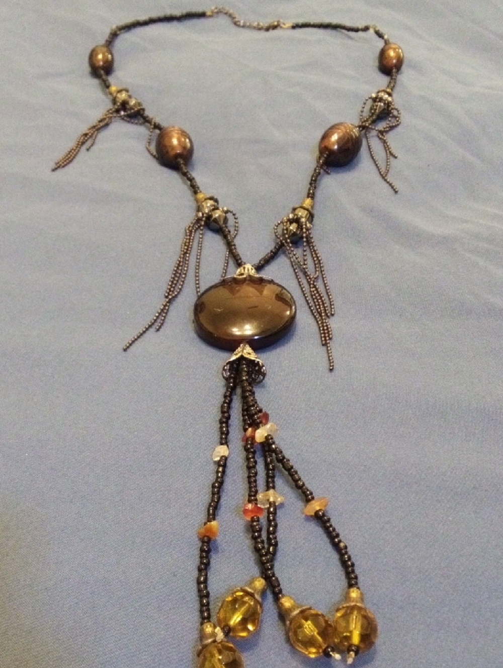 Handcrafted Brown Beaded Pendant Necklace - Women Jewelry